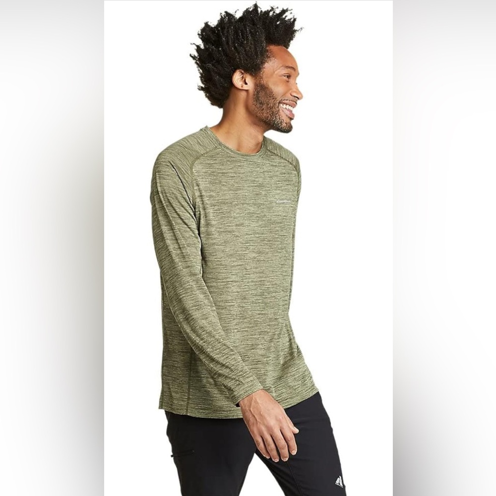 Eddie Bauer Men's Resolution Free Dry Long-Sleeve T-Shirt | XLT | Sprig Green